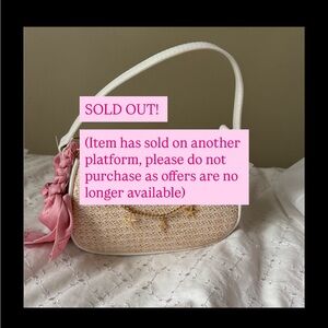 Boho Straw Woven Purse with gold beach charms